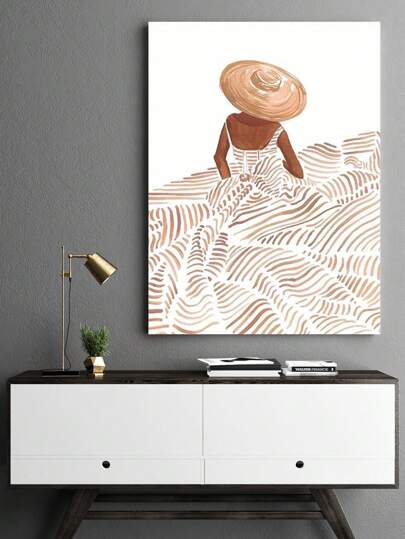 Elegant Woman In Skirt Canvas Wall Painting,Modern Fashion Theme Poster Print,Frameless Wall Arts For Home, Office, Bedroom,Posters Living Room, Bathroom, Hotel, Bar, Coffee Shop