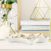 Hand Painted Tiger Skin Ceramic Jewelry Dish Small Jewelry Rack Tray Rings Bracelets Earrings Trays Holder Back To School - Multicolor - View 4