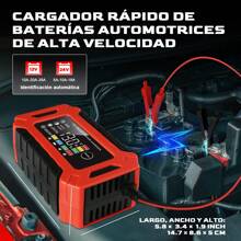 Cargador Inteligente Para Batería, 12V/6A Cargador de Batería de Plomo-ácido con Pantalla LED, Adecuado para Automóviles, Camiones y Motocicletas