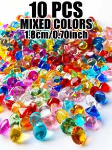 1/10/50/100 件潜水和泳池宝石玩具、泳池玩具、男孩女孩玩具、海盗宝藏亚克力宝石，适用于儿童沐浴、泳池游戏和派对装饰 | 多色假钻石，用于寻宝乐趣、侏罗纪恐龙、海洋动物、钻石戒指、女孩高跟鞋和角色扮演玩具 - 多顏色 - 查看 16