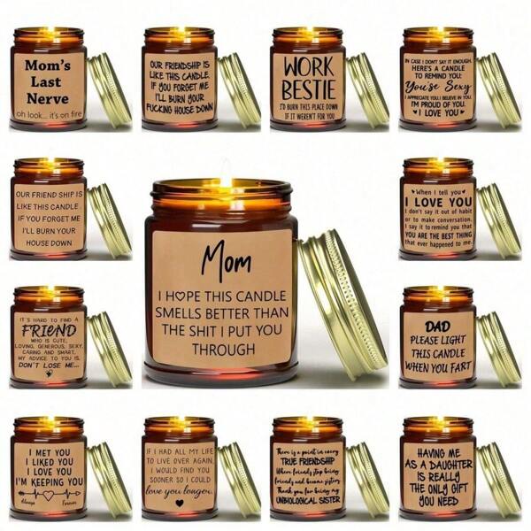 Warm And Cozy Soy Candle - Scented Candles For Home - Brown Jar Candles 30+ Hour Burn Time - Aromatherapy Candles - Long-Lasting Scent - Made With Materials - Gift Candles For Women