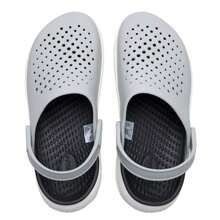 Crocs 女士休闲舒适木屐凉鞋，百搭日常穿着 - 大氣灰 - 查看 3