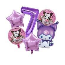 Sanrio 6PCS Sanrio Digital Balloon Kuromi Fashion Creative Digital Aluminum Film Balloon Family Banquet Ambience Dress Up Kuromi Anime Doll Background Decoration Kuromi Party Surprise Theme Wall Decoration Kuromi Holiday Anniversary Scene Setting Parts,Kuromi,Kuromi Birthday,Kurumi