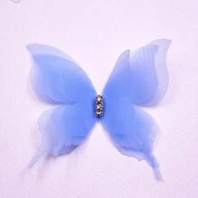 20 de bucăți de țesătură din organza de culoare degradată, aplicații de fluturi, 3D, 5 cm, fluture din șifon, visător, translucid, decorare artizanală pentru cusut - Multicolor - Vizualizare 12