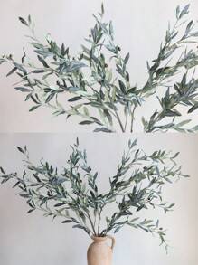 1/2pcs Artificial Gray-Green Olive Leaf Branch 40.5" Faux Spring Flower Artificial Wedding Greenery Fake Plant Home/Kitchen Decoration DIY Florals Centerpieces Arrangement Gift