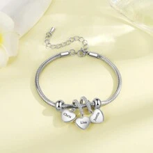 1pc Personalized Valentine's Day Gifts For Her,Family Diamond Charm Chain Bracelet For Women,Girlfriend,Wife,Valentine's Day Gifts,Custom Birthstone Bracelet, Birthstone Bracelet For Mom, Family Birthstone Bracelet, Family Birthstones, Personalized Gifts