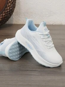 Women's Athletic Sneakers, Fashionable Platform Chunky Sneakers 2025 New Model, Lightweight Casual Breathable Mesh Lace Up Walking Running Fitness Jumping Rope Shoes For Ladies - Blue - View 4