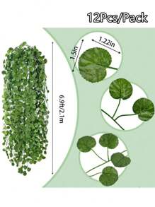 1/6/12/24PCS 6.9ft Fake Vines With Leaves For Bedroom Artificial Ivy Garland Fake Ivy Leaves Artificial Greenery Plant Garlands Hanging Vines For Room Decor Wedding Wall Indoor Outdoor Decoration