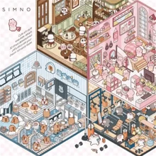Série de Adesivos para Paisagismo de Armazenamento Miniatura, Jogo de Paisagismo de Cozinha Pequena, Adesivos Decorativos 3D Criativos, Presente de Artesanato DIY e Diário, Sem Necessidade de Corte, Presente para Festa de Natal - Multicolorido - Visão 2