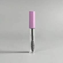 Set de 1/5/10 piezas botellas de aplicador de delineador de ojos transparentes recargables de tamaño de viaje con tapa morada, recipientes de 5ml para rellenar maquillaje de ojos