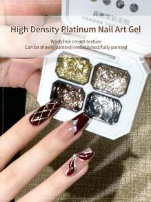 annies 四宫格金属凝胶线美甲银色青铜金色镜面铬色3D效果凝胶指甲油金属彩绘 - 彩色 - 查看 5