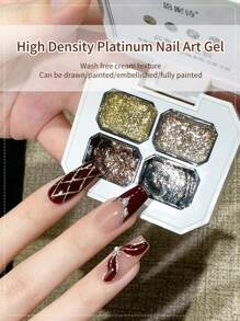 annies 四宫格金属凝胶线美甲银色青铜金色镜面铬色3D效果凝胶指甲油金属彩绘 - 彩色 - 查看 2