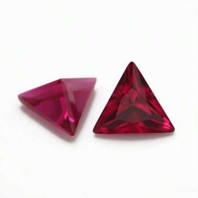 One 100% Lab Grown Ruby Triangle Cut Gemstone For Charms Advanced Jewelry Making Materials DIY