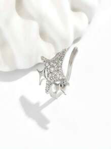 1 pièce de jonc d'oreille minimaliste non percé micro-serti d'or, d'argent en forme d'étoile, boucles d'oreilles à clips en cuivre exquises pour femmes