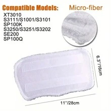 1pc White Microfiber Replacement Pad, Suitable For Shark Steam Mop - Washable And Reusable, Highly Absorbent, Easy To Install - Compatible With S3251, S3101, XT3010 And More - Multicolor - View 2