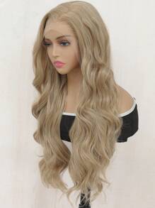 13x6英寸长卷发假发，耐热合成纤维，预拔毛发际线，高清蕾丝前假发，24英寸黑色合成纤维，每根发丝均预先拔毛，自然发际线，适合日常佩戴，高品质，是女孩、女性、角色扮演的理想之选，外观自然，优质柔软合成假发，适合圣诞节、新年、狂欢节、音乐节和其他场合。 - 彩色 - 查看 10