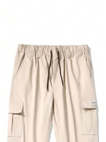 Men's Casual Cargo Pants, New Loose Wide Leg Trousers, Fashionable Straight Fit Full Length Pants, Versatile For Spring And Autumn