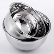 Han Xiao 1 件不锈钢搅拌碗，多功能搅拌碗，用于烹饪、烘焙、准备和上菜，大号多功能，带测量标记的奶油容器，蛋糕搅拌碗