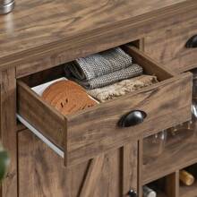 SoBuy SVW20-N, Kitchen Island Kitchen Cabinet Cupboard Sideboard Kitchen Breakfast Dining Bar Table Bar Cabinet - Brown - View 8