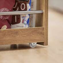 SoBuy NSR01-PF, Xe đẩy phục vụ 4 tầng, Kệ lưu trữ trượt ra có bánh xe, Giá lưu trữ di động - màu nâu - Xem 7