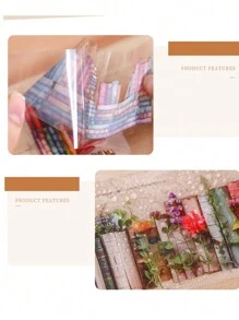 1 件装饰胶带复古阅读书籍植物和花卉 PET 胶带贴纸 5.0 厘米 * 2 米非常适合子弹日记用品、艺术品、剪贴簿、DIY 工艺品、规划师 6design 可供选择 - 查看 5