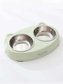 1 Personalized Pet Double Bowl With Customized Name Ornamental,Engraved,Stainless Stylish,Fashion,Colorful,Vintage,Cute,Contracted,Cuties Custom,Unique,Customized,Personalized Pet For Anniversaries,For Birthdays - Multicolor - View 11