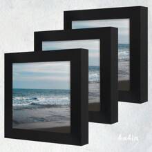 1 件/3 件套装方形简约设计相框，4x4 英寸、5x5 英寸、6x6 英寸、8x8 英寸，带随机纸板插件，非常适合情人节或节日礼物