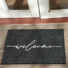 Welcome Mat Door Mats Outdoor With Non Slip Rubber Backing Front Door Mat Easy To Clean Indoor Doormat For Entrance,High Traffic Areas,Patio Black - Grey - View 6