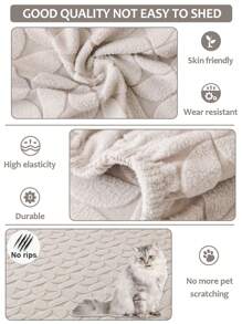 1 件现代提花摇粒绒沙发套，可机洗弹力一体式沙发套，宠物友好型防水沙发保护套，带松紧带，适合扶手椅和组合沙发 - 涤纶和氨纶混纺 - 葉畔-淺灰色 - 查看 5