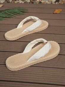 Women's Fashion Elegant Classic Anti-Slip Outdoor Beach Flip Flops, Summer - White - View 7