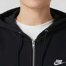 Nike CLUB FT FZ HOODIE Casual Wear Men's Sports Jacket Hooded Sweatshirt Running Top FN3885-010 - Black/Black/White - View 5