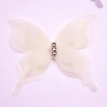 20 de bucăți de țesătură din organza de culoare degradată, aplicații de fluturi, 3D, 5 cm, fluture din șifon, visător, translucid, decorare artizanală pentru cusut - Multicolor - Vizualizare 17