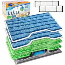 Reusable Vacmop Replacement Pads Compatible With Shark Vac Mop VM252 VM200 VC205 VM250 /QM250 VM190 VM200P12, Washable Vacuum Mop Pad Refills, Upgraded Design Of Dirt Chamber (1+2+2+2 Pads) - Green - View 11