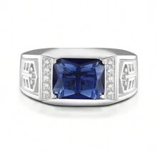 1 pieza Anillo de hombre de plata de ley S925, diseño minimalista para ...