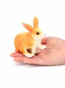 1 Stück süßes Osterhasen Tier Modell Deko: detailliertes Design, PVC Material grauer Hase & gelber Hase, warme Heimdekoration, Outdoor Garten Topfpflanze DIY Zubehör, geeignet als kleines Geschenk für Freunde