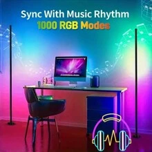 AMILL 1/2pcs Smart RGB LED Floor Lights With Music Sync,App ,USB Powered Multi-Color Mood Lighting For Living Room,Gaming Room,Parties,And Events,Lights For Living Room - Multi-color light - View 6