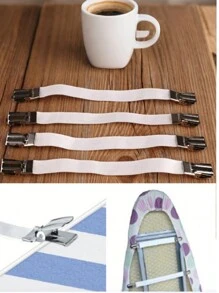 4 Pcs/Pack Bed Sheet Fasteners, Adjustable Elastic Triangle Metal Fixing Clip,Flexible Bedding Suspenders Gripper Holder Straps Clip,Curtains Sofa Mat Fixing Device,Practical Invisible Non-Slip Sheet Straps - Multicolor - View 10