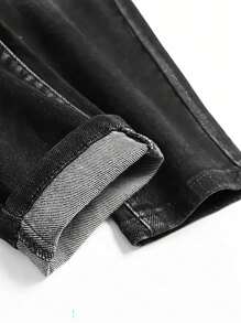 Men's Simple Stylish Denim Jeans, Casual Daily Wear - Black - View 5