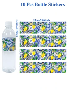 10/24 件柠檬水瓶贴纸，水瓶包装标签贴纸，防水水瓶标签，适用于生日派对礼物、宝贝秀性别揭秘派对装饰、春夏派对装饰 - 檸檬 - 查看 7