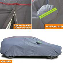 6-Layers PEVA New Material Sedan SUV Full Padded Car Cover Waterproof All Weather Weatherproof Snow Dust Resistant Outdoor Exterior Custom Form-Fit Straps 165-179 - 銀色車罩 - 查看 10