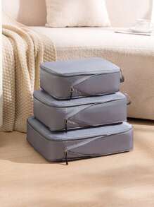 3件套旅行压缩衣物收纳袋，便携式多功能行李袋，可收纳鞋子和衣服，轻松旅行，轻松收纳，精美花卉图案，轻巧便携，坚固耐用。适合居家和旅行使用。