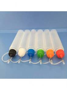 5件套長陶器diy擠泥繪畫瓶隨機顏色擠壓顏料瓶顏料包裝瓶 - 彩色 - 查看 3