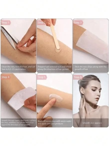 50 张/100 张一次性蜡纸条，无痛脱毛，适用于面部、眉毛、腿部、身体，脱毛纸，适用于家庭、沙龙、送给朋友的日常礼物、理发沙龙的美发产品和配件美容旅行必需品