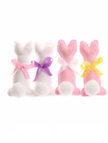 1 件复活节春季兔子装饰，DIY 节日家居装饰道具篮子托盘