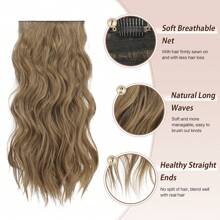 FESHFEN FESHFEN Clip In Hair Extensions 4 PCS Long Wavy Thick Highlighted Clip In Hairpieces Synthetic Hair Extension For Women, 20 Inch