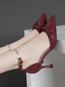 Hollow Out High Heel Shoes, Strap , Stiletto Heel, Pointed Toe, Rhinestone Decor