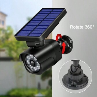 户外太阳能灯安全假摄像头无线 PIR 监控器 LED 传感器花园灯车库灯