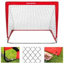 SONGMICS Set Of 2 Football Goal Foldable Football Net Quick Set Up Garden Classes Fiberglass Frame Oxford Polyester, Red - Red - View 5