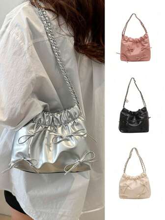 One Piece, Large Capacity, Simple, Casual, Class, Commuter Bucket Bag, Simple, Casual, Fashionable, Shoulder Bag