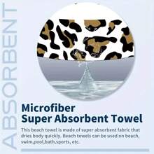 1pc Personalized Leopard Print Beach Towel, Super Absorbent Microfiber Rectangular Quick Dry Beach Towel For Beach, Swimming, Sports, Gym, Lightweight, Women Valentine Gift Birthday Boyfriend Girlfriend Summer Holiday Bathroom Decor For Father's Day, For Graduation, For Weddings, For Housewarming Travel Essentials Travel Accessories Beach Essentials - Multicolor - View 7